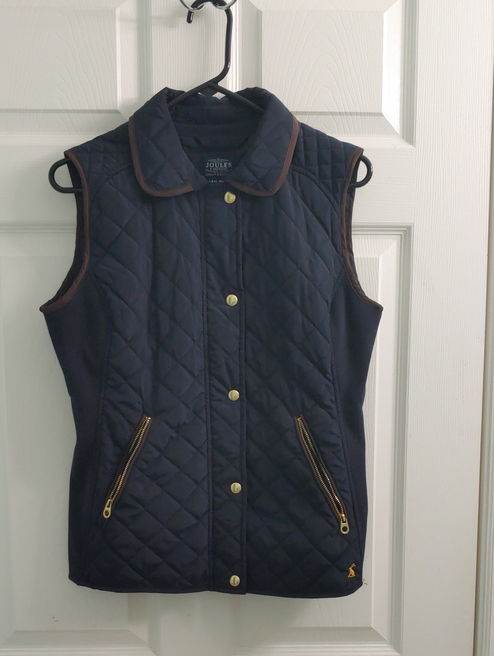 Joules Braemar Gilet Navy Quilted Equestrian Vest Women's Size 8/M